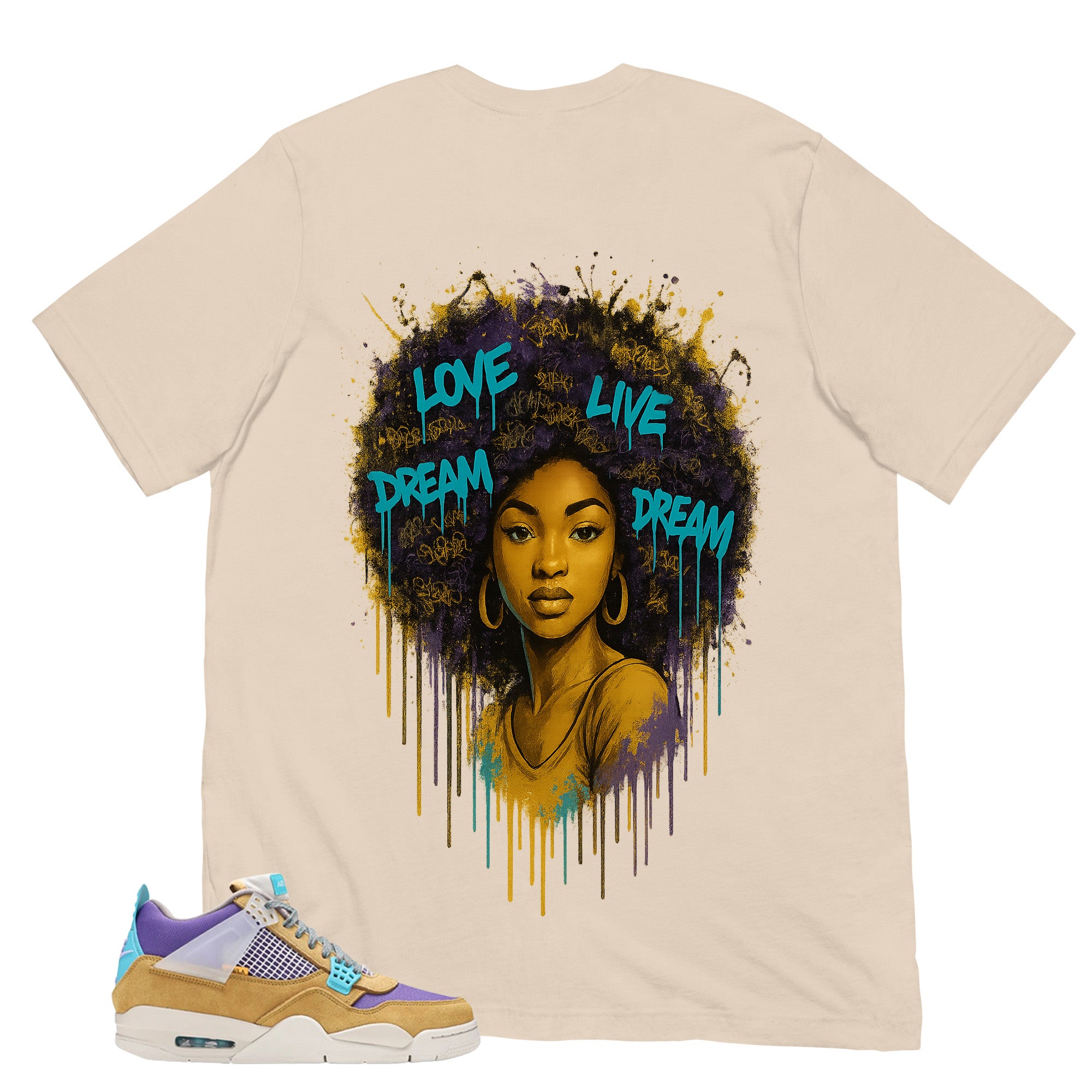Afro Queens Shirt - Match Union LA x Air Jordan 4 Desert Moss