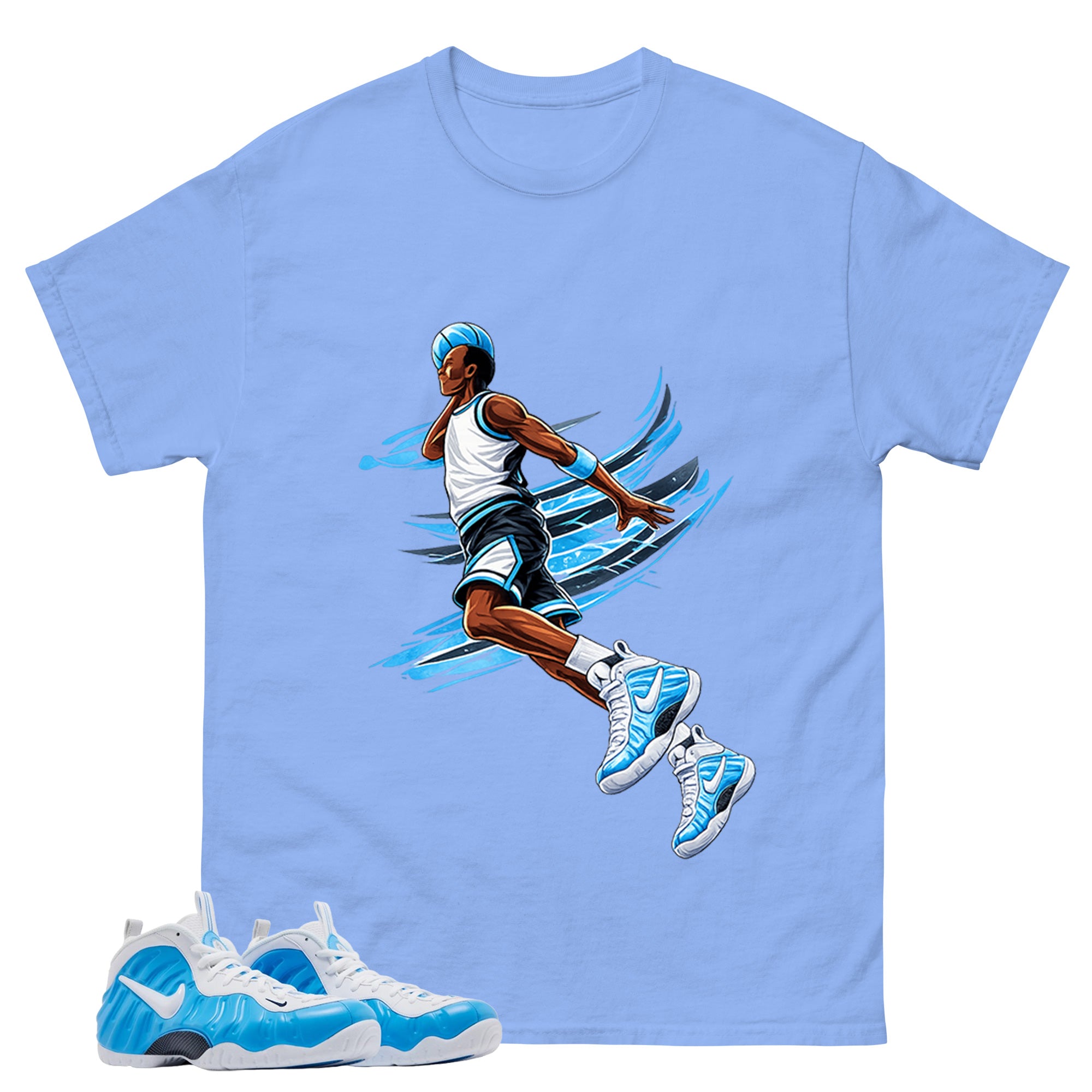 Air Ball Graphic Tee, Shirt to Match Air Foamposite Pro University Blue, Air Foamposite Unisex Blue Shirt