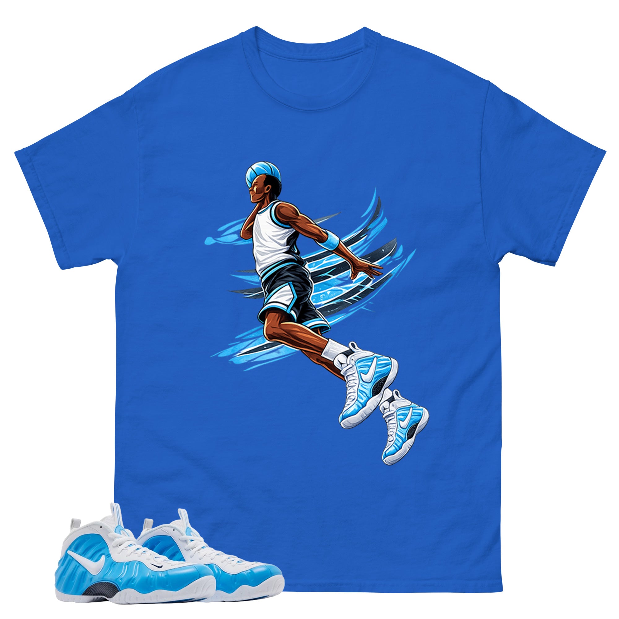 Air Ball Graphic Tee, Shirt to Match Air Foamposite Pro University Blue, Air Foamposite Unisex Blue Shirt
