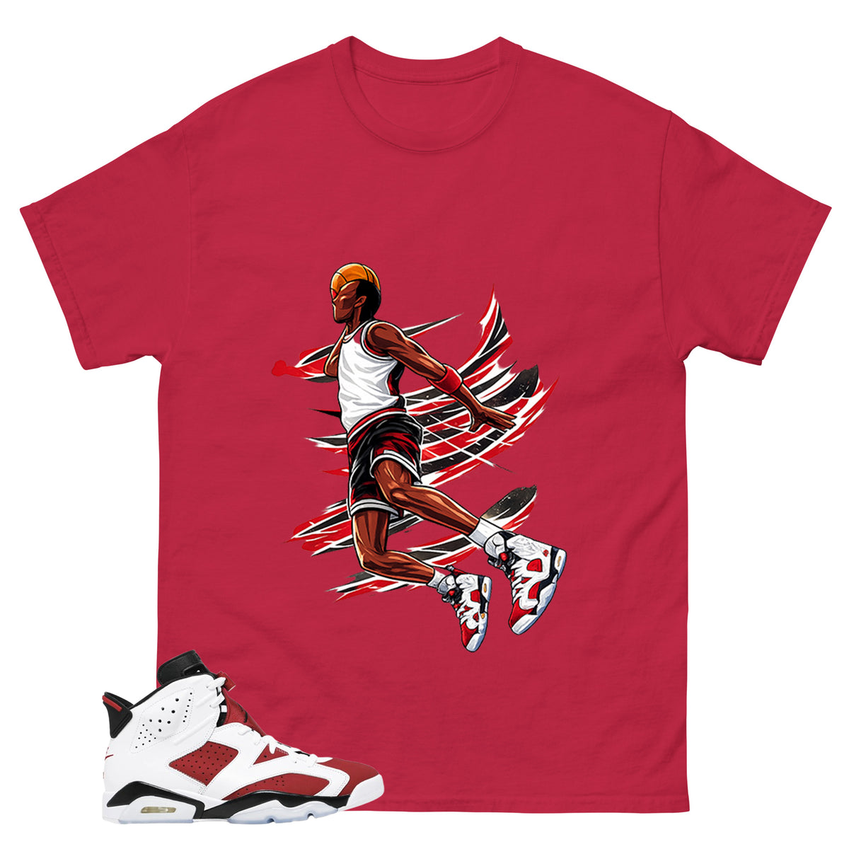 Air Ball Shirt - Match White Air Jordan 6 Carmine