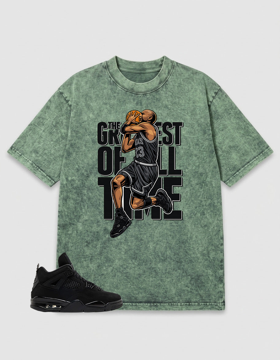 Black Cat 4s Zadago Washed T-shirt Greatest Of All Time Graphic