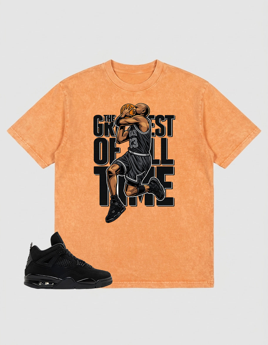 Black Cat 4s Zadago Washed T-shirt Greatest Of All Time Graphic