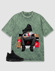 Black Cat 4s Zadago Washed T-shirt Sole Boss Graphic
