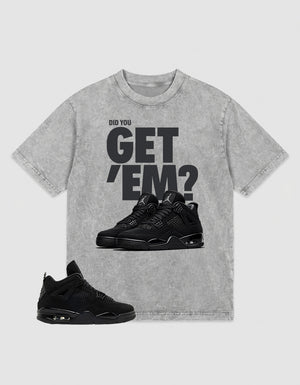 Black Cat 4s Zadago Washed T-shirt Did You Get Em Graphic
