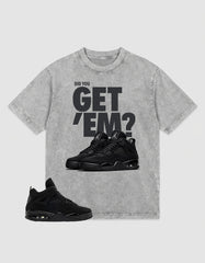 Black Cat 4s Zadago Washed T-shirt Did You Get Em Graphic