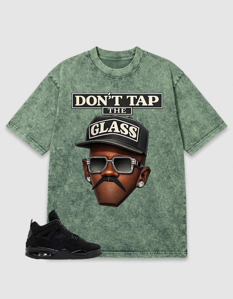 Black Cat 4s Zadago Washed T-shirt Don't Tap The Glass Graphic