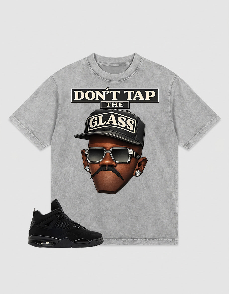 Black Cat 4s Zadago Washed T-shirt Don't Tap The Glass Graphic