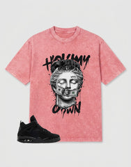 Black Cat 4s Zadago Washed T-shirt Hold My Own Graphic