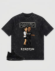 Black Cat 4s Zadago Washed T-shirt Martin Steppin Graphic
