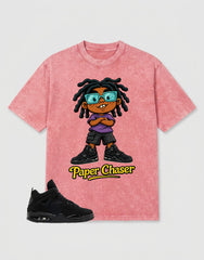 Black Cat 4s Zadago Washed T-shirt Paper Chaser Graphic