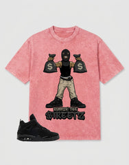 Black Cat 4s Zadago Washed T-shirt Runnin' The Street Graphic