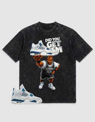 Military Blue 4s Zadago Washed T-shirt Did You Get Em Graphic