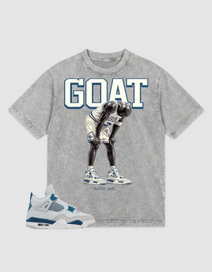 Military Blue 4s Zadago Washed T-shirt Goat Rare Air Graphic