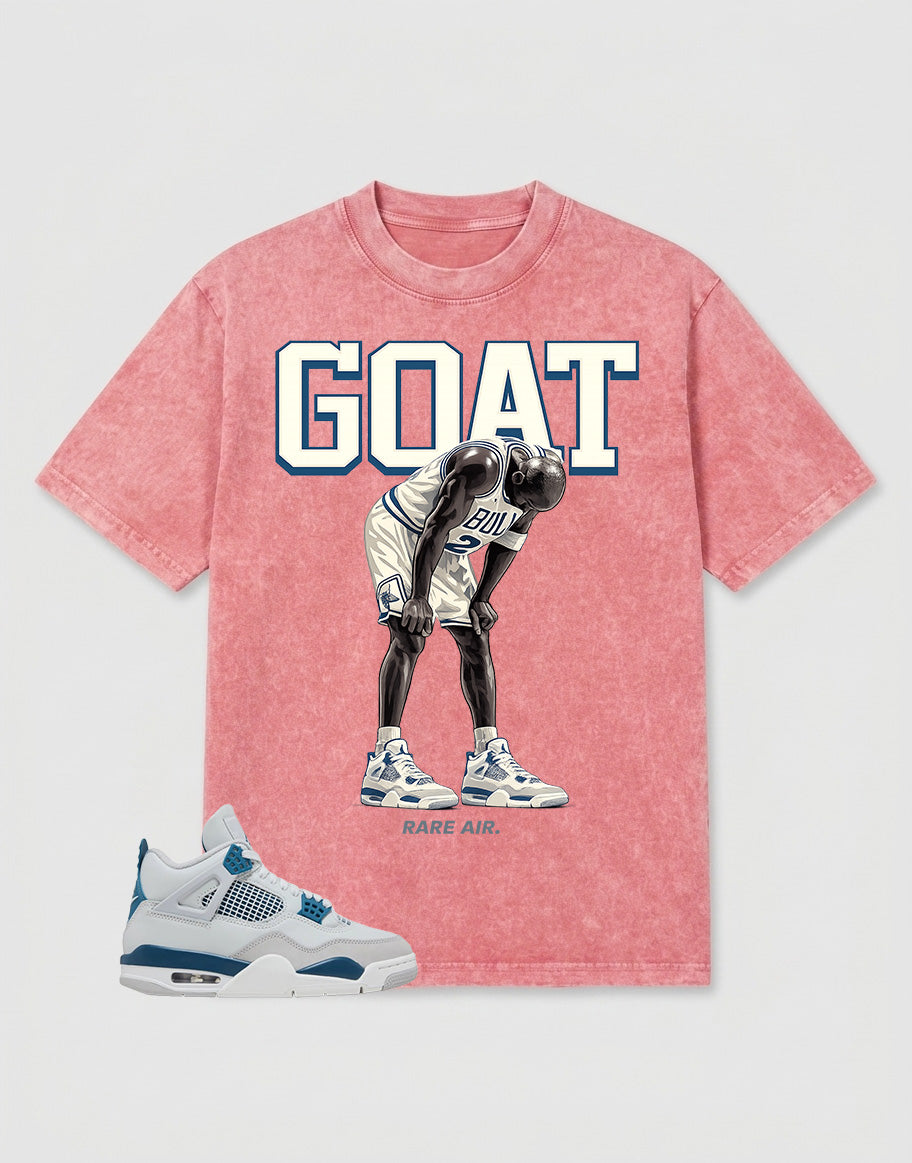 Military Blue 4s Zadago Washed T-shirt Goat Rare Air Graphic