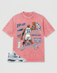 Military Blue 4s Zadago Washed T-shirt Jordan 23 All Star Graphic