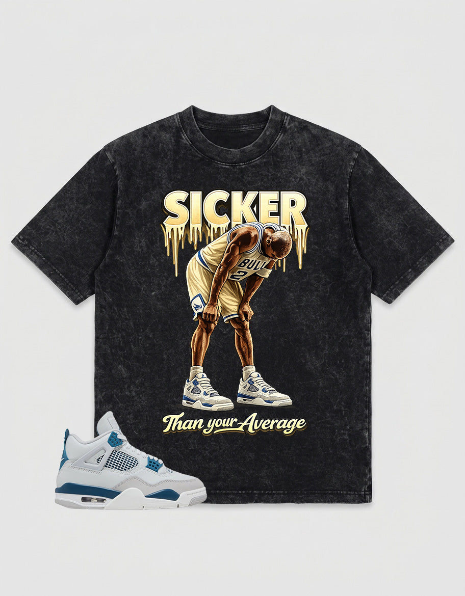 Military Blue 4s Zadago Washed T-shirt Sicker Than Your Average Graphic
