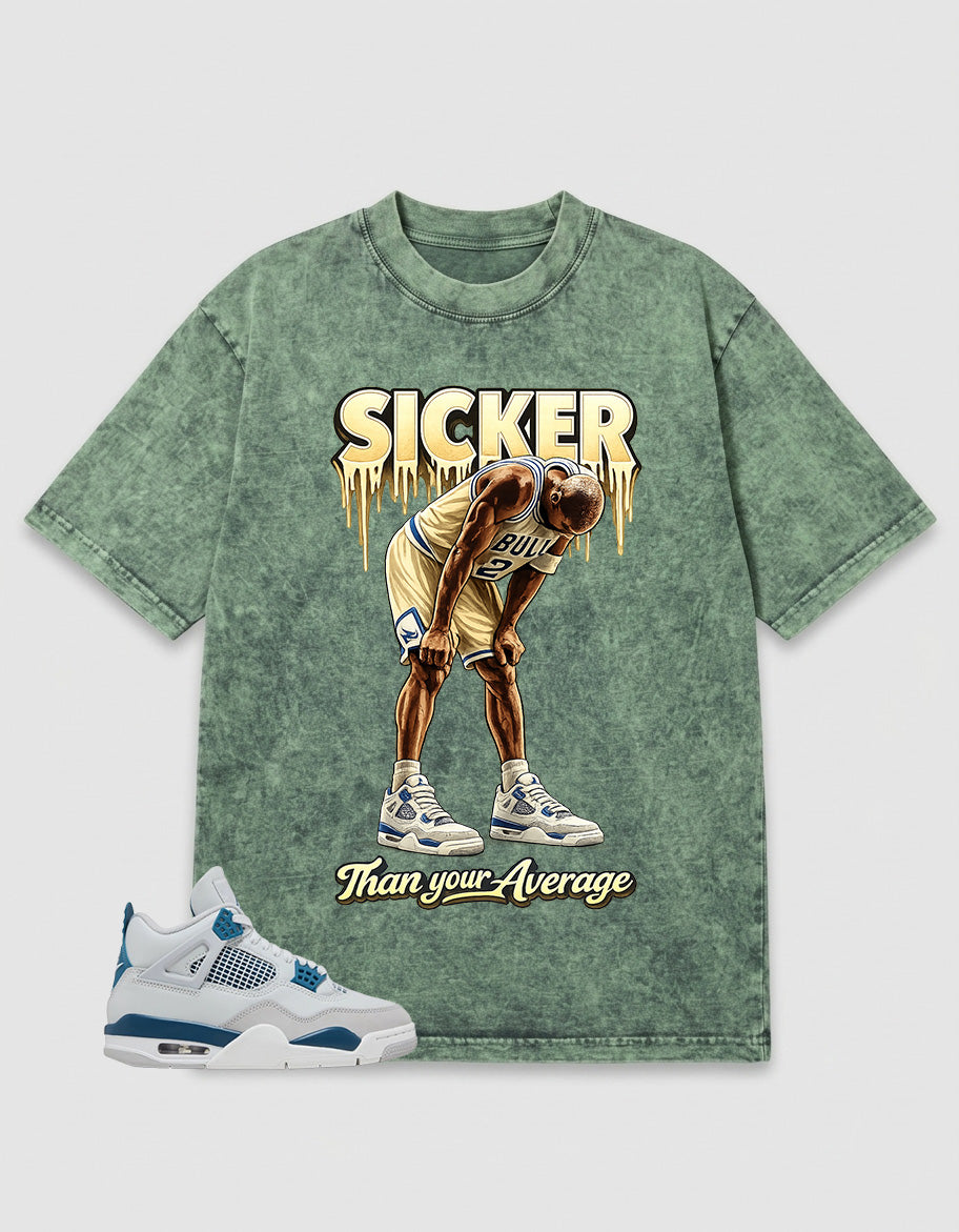 Military Blue 4s Zadago Washed T-shirt Sicker Than Your Average Graphic