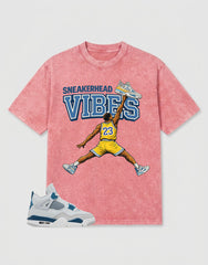 Military Blue 4s Zadago Washed T-shirt Sneakerhead Vibes Graphic