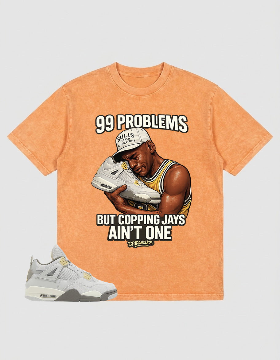 Grey Photon Dust 4s Zadago Washed T-shirt 99 Problems Graphic