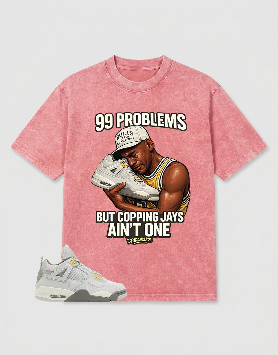 Grey Photon Dust 4s Zadago Washed T-shirt 99 Problems Graphic