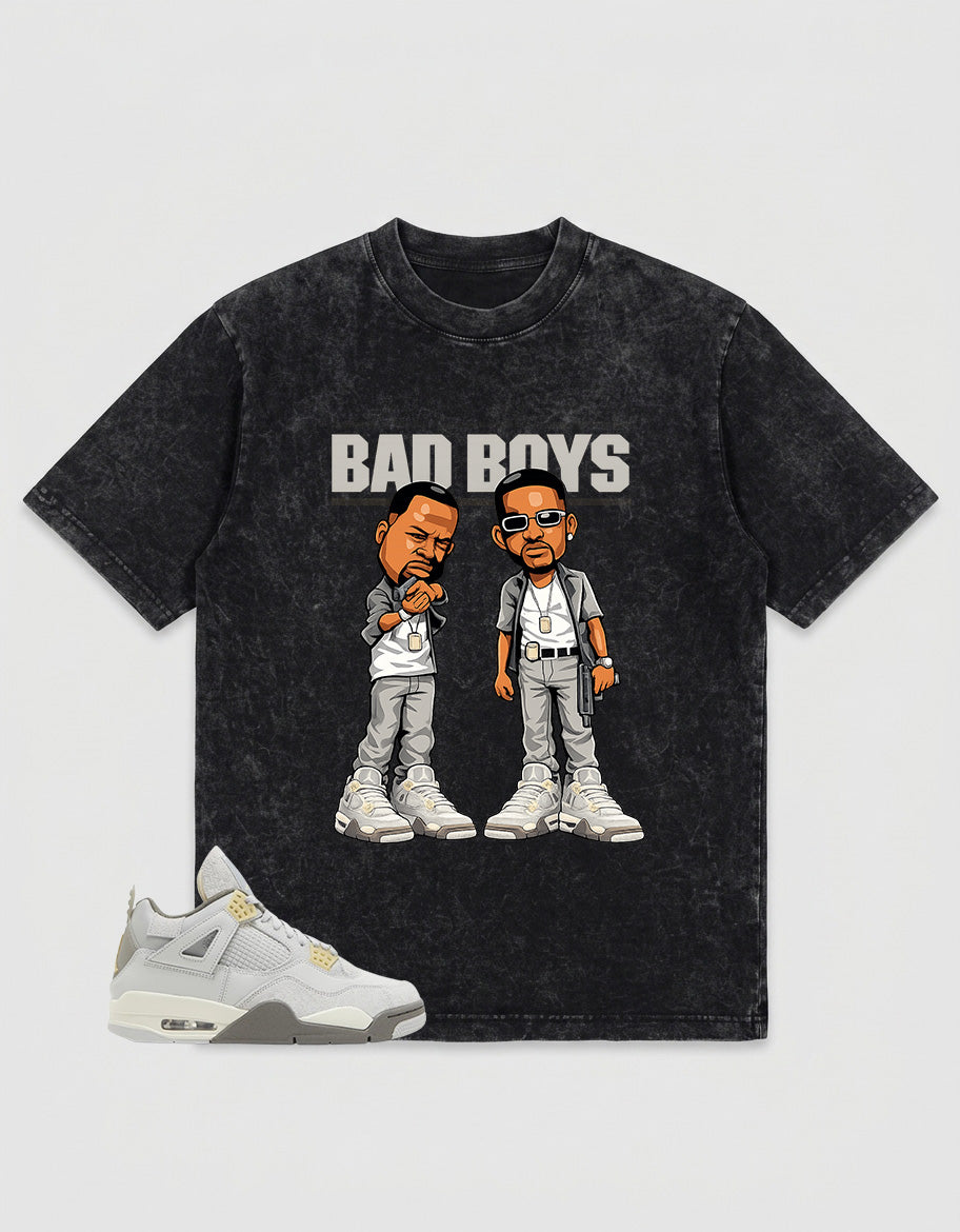 Grey Photon Dust 4s Zadago Washed T-shirt Bad Boys Graphic