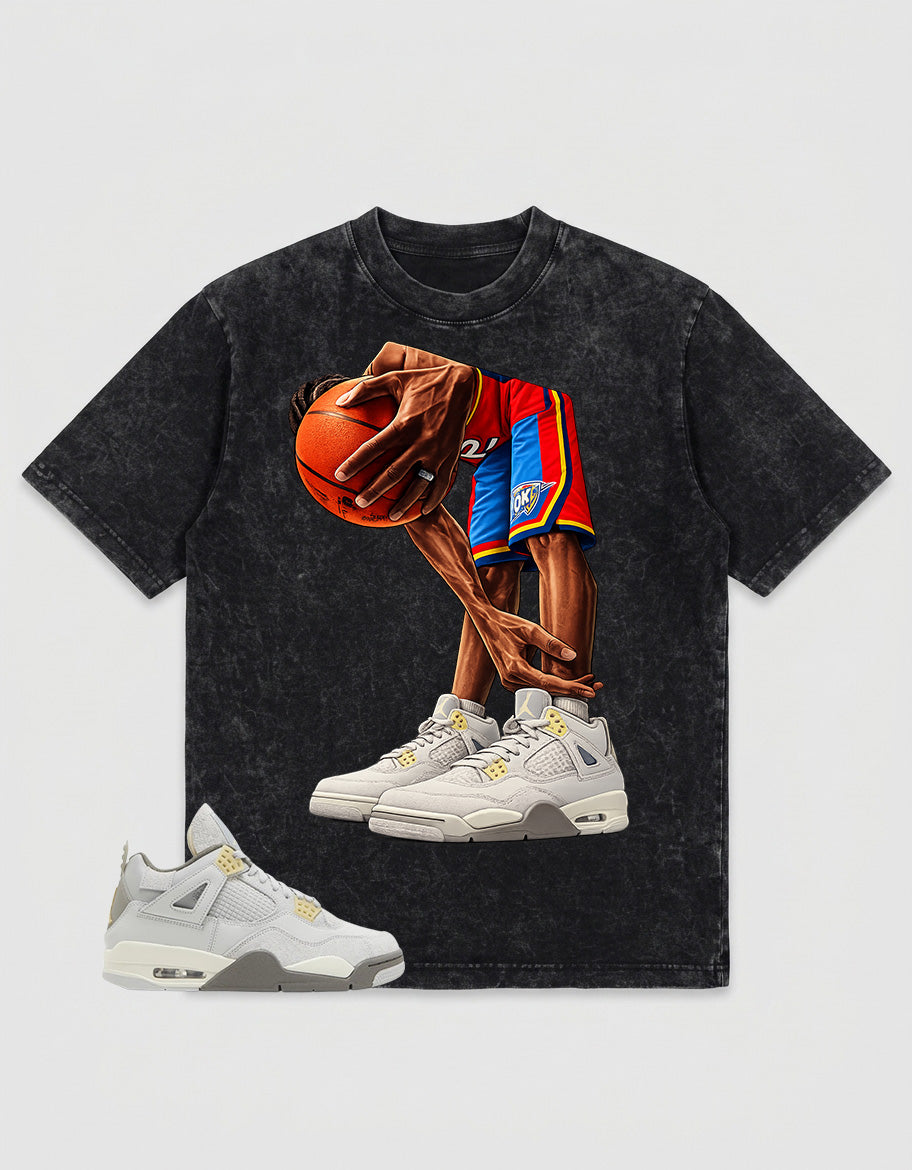 Grey Photon Dust 4s Zadago Washed T-shirt Ball Mode Graphic
