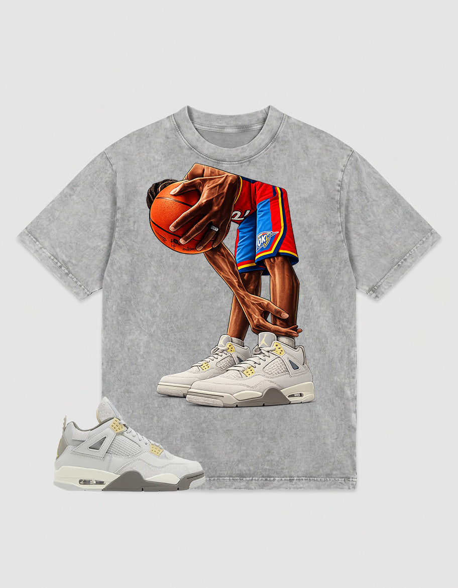 Grey Photon Dust 4s Zadago Washed T-shirt Ball Mode Graphic