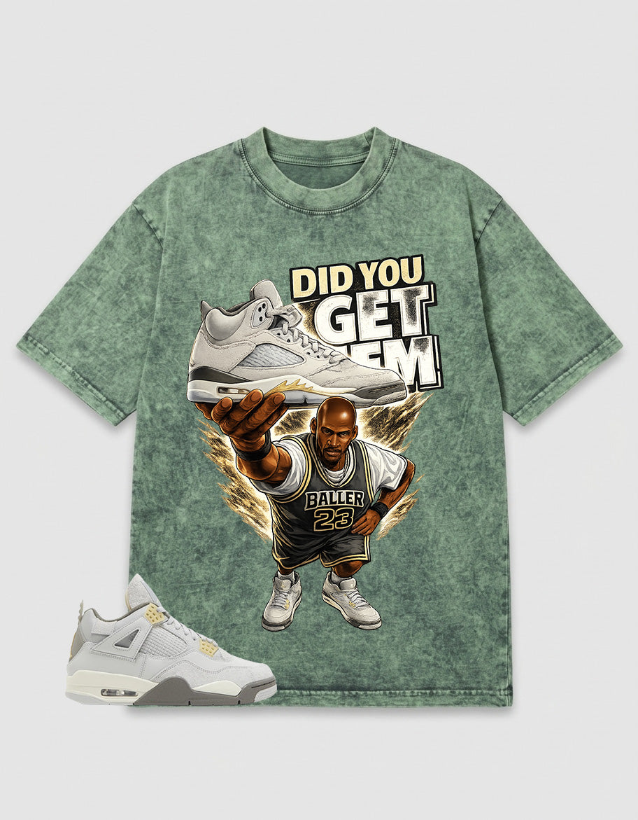 Grey Photon Dust 4s Zadago Washed T-shirt Did You Get Em Graphic