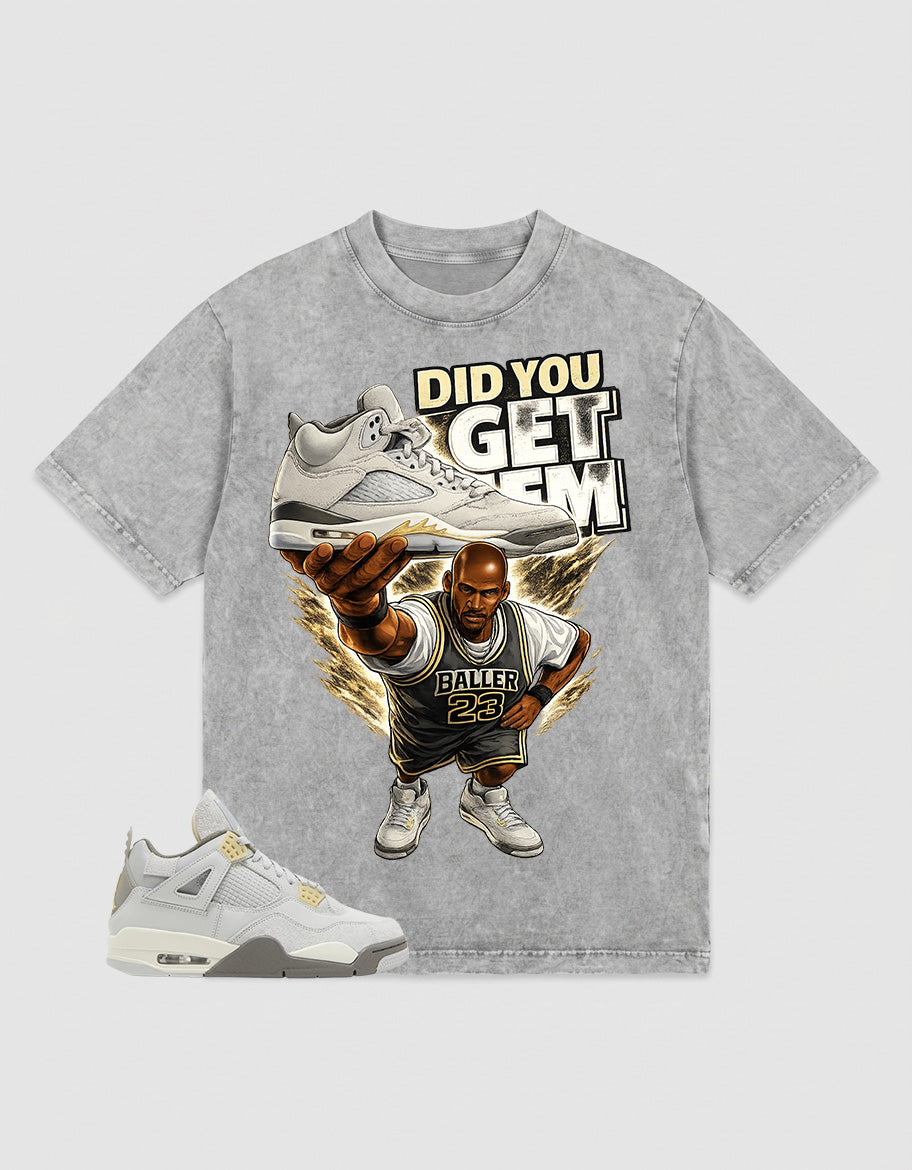 Grey Photon Dust 4s Zadago Washed T-shirt Did You Get Em Graphic