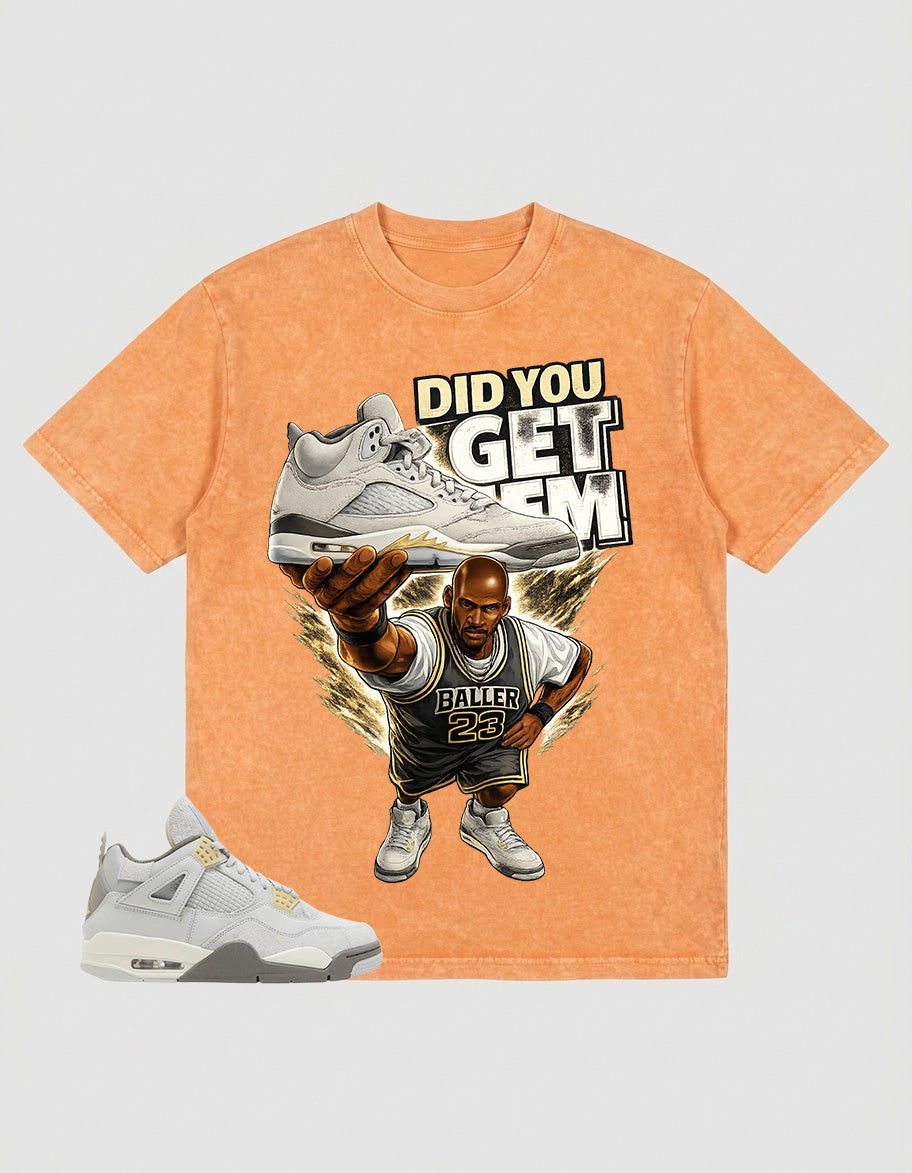 Grey Photon Dust 4s Zadago Washed T-shirt Did You Get Em Graphic