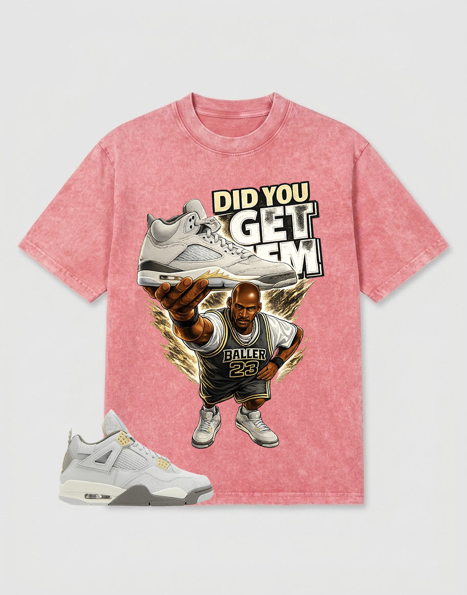Grey Photon Dust 4s Zadago Washed T-shirt Did You Get Em Graphic