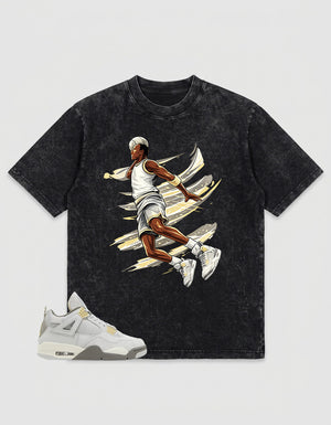 Grey Photon Dust 4s Zadago Washed T-shirt Air Ball Graphic