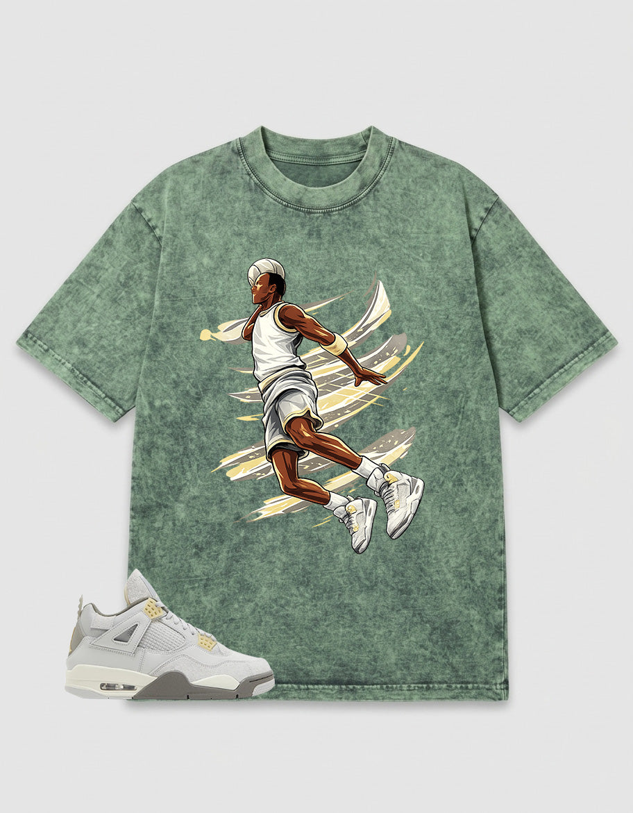 Grey Photon Dust 4s Zadago Washed T-shirt Air Ball Graphic