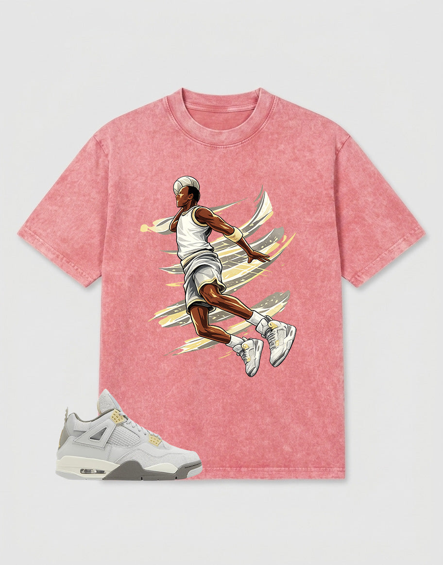Grey Photon Dust 4s Zadago Washed T-shirt Air Ball Graphic