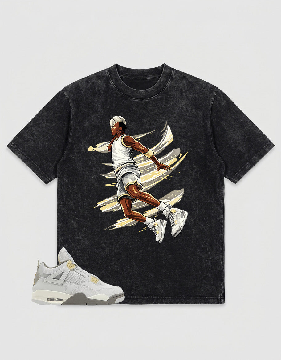 Grey Photon Dust 4s Zadago Washed T-shirt Air Ball Graphic