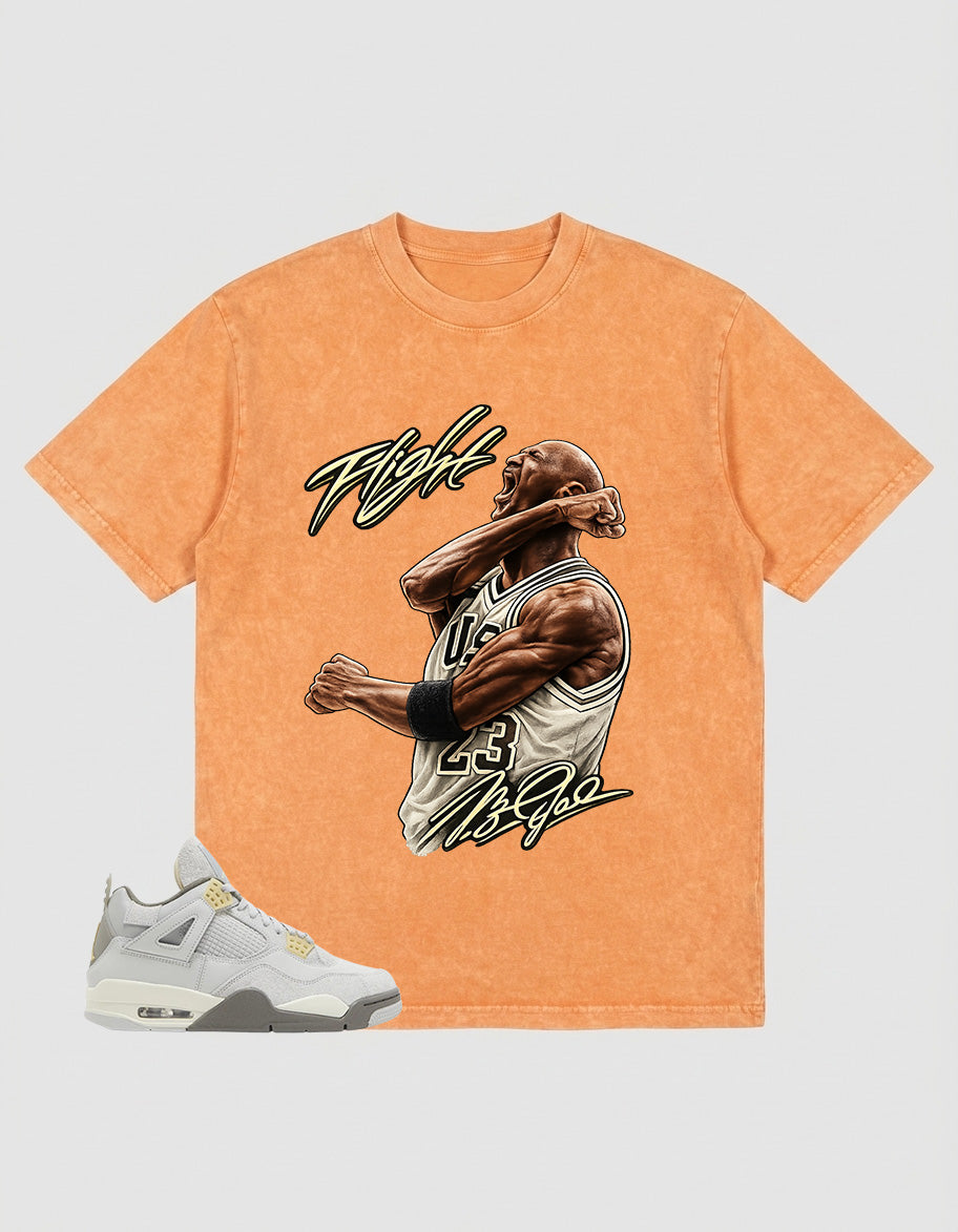 Grey Photon Dust 4s Zadago Washed T-shirt Flight MJ Graphic