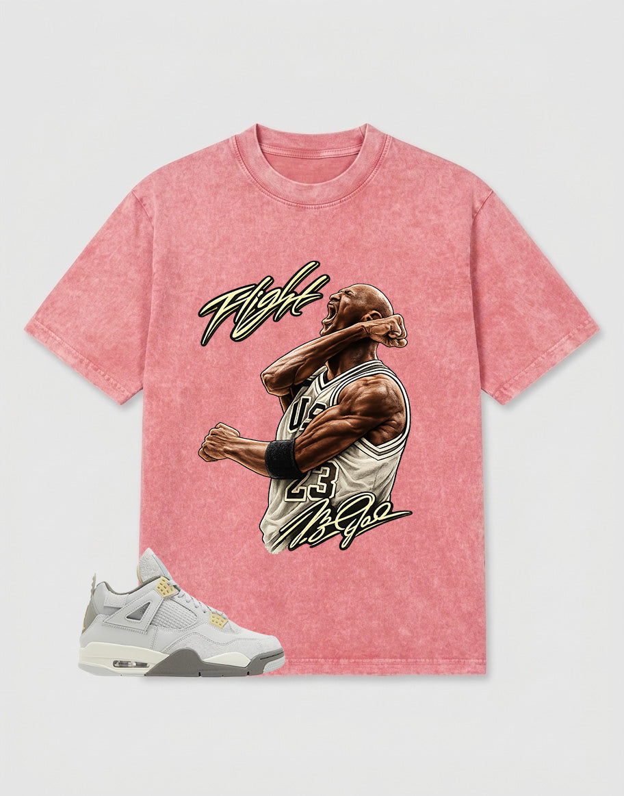 Grey Photon Dust 4s Zadago Washed T-shirt Flight MJ Graphic