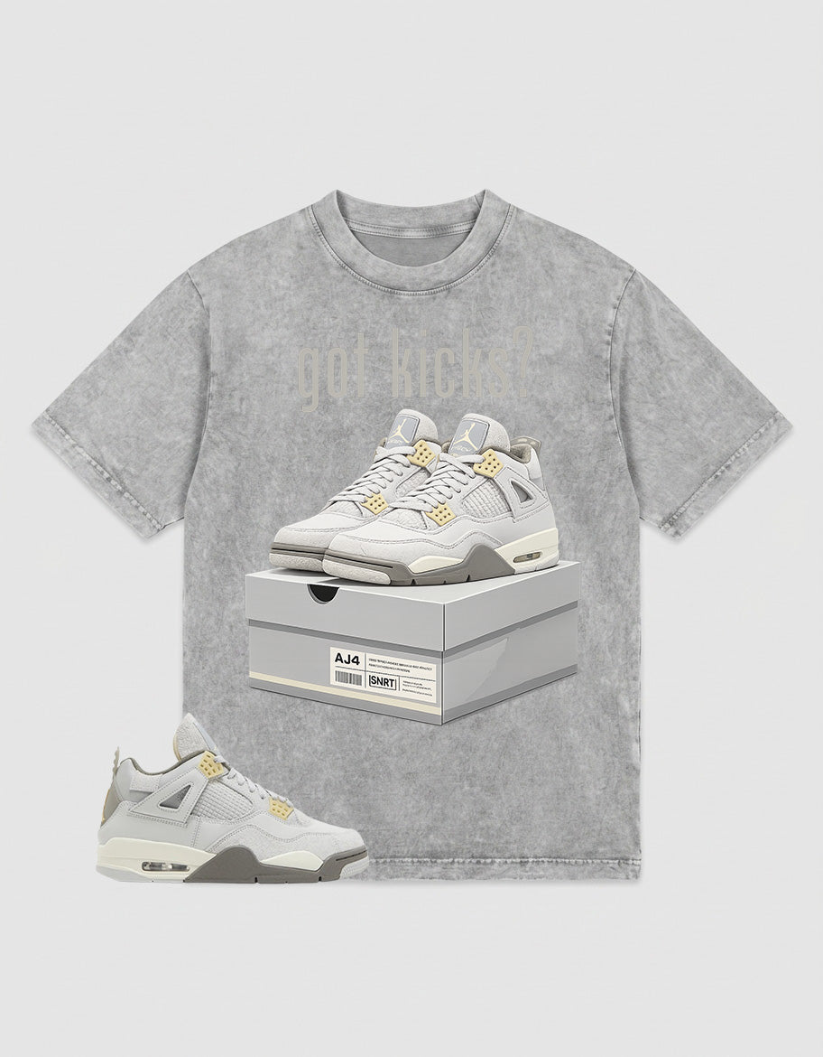 Grey Photon Dust 4s Zadago Washed T-shirt Got Kicks Graphic