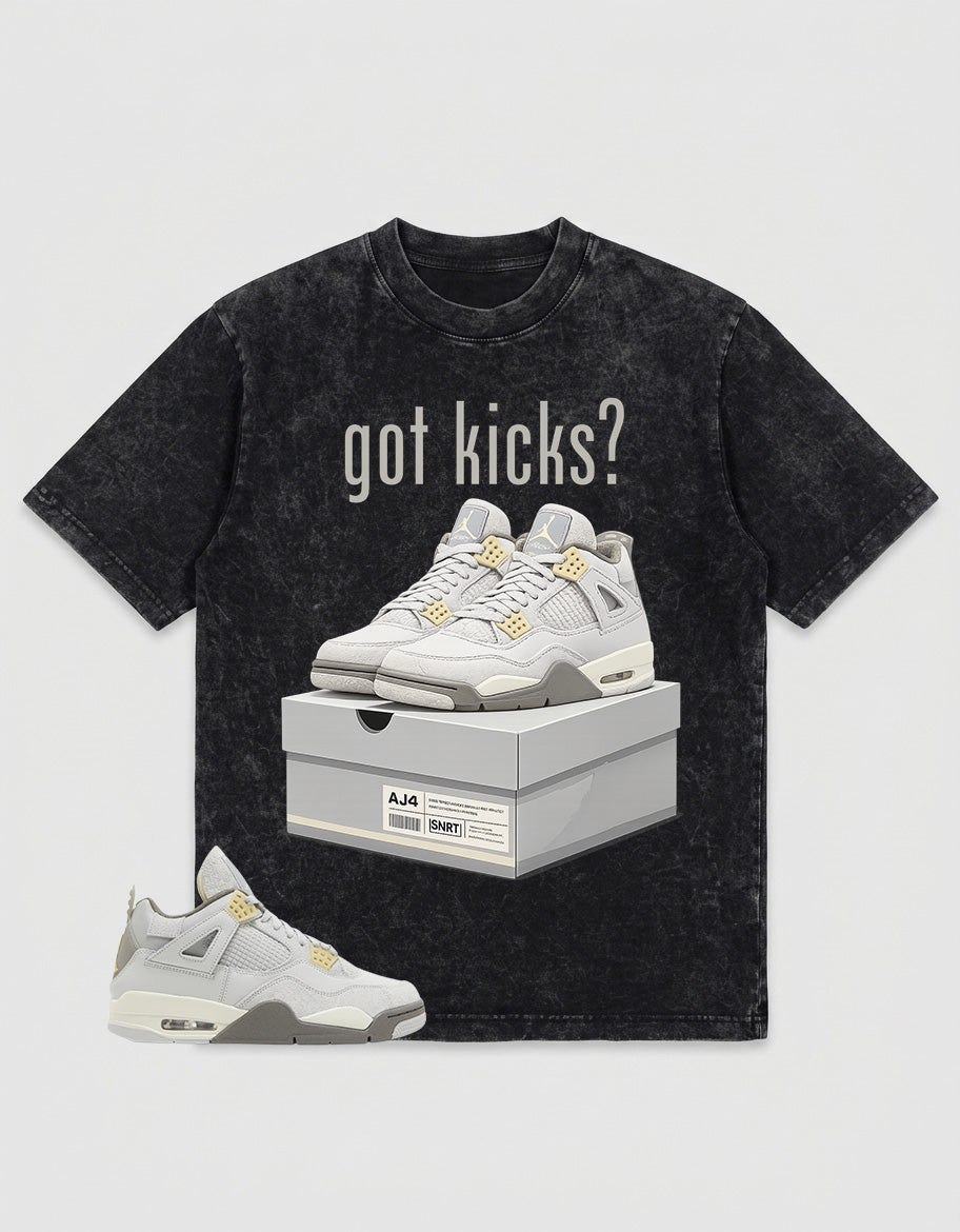 Grey Photon Dust 4s Zadago Washed T-shirt Got Kicks Graphic