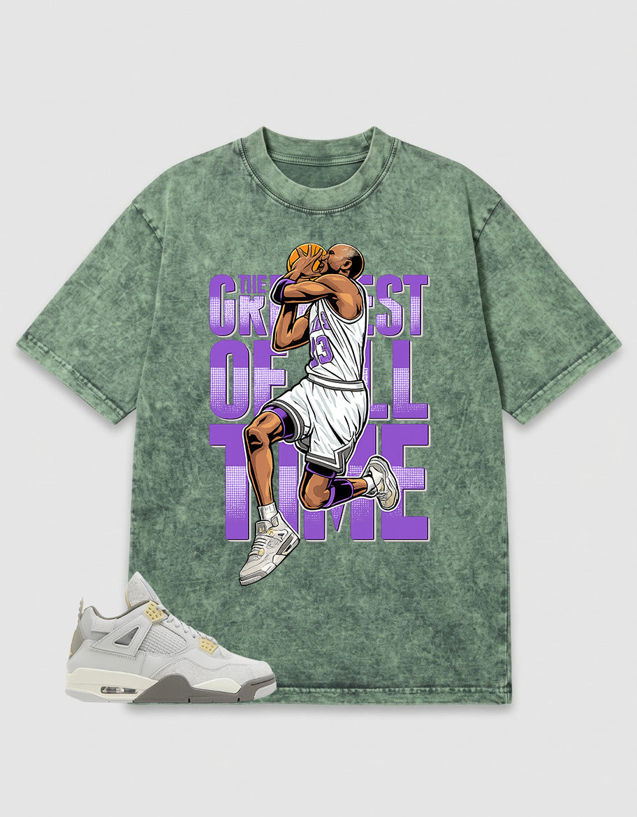 Grey Photon Dust 4s Zadago Washed T-shirt Greatest Of All Time Graphic