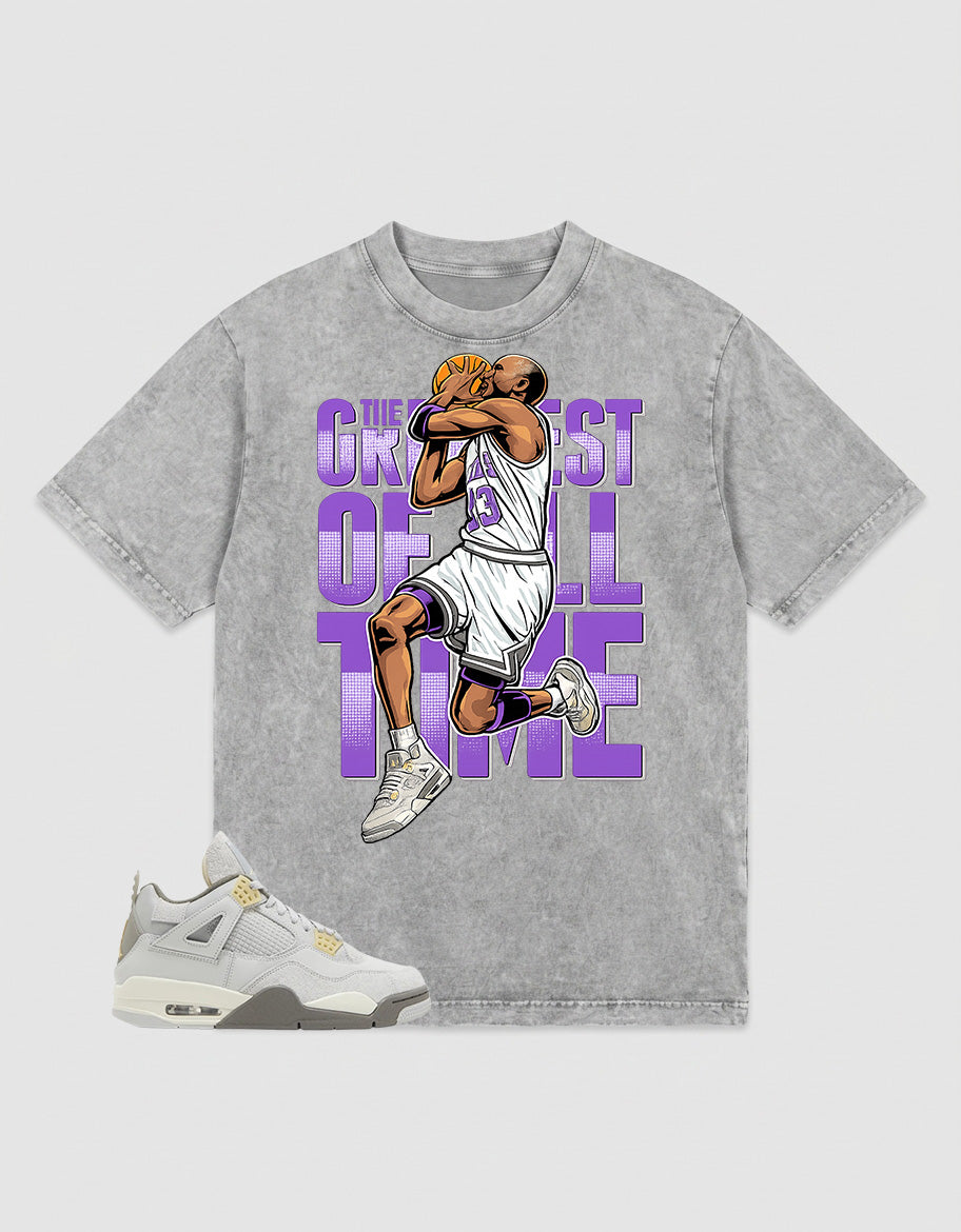 Grey Photon Dust 4s Zadago Washed T-shirt Greatest Of All Time Graphic