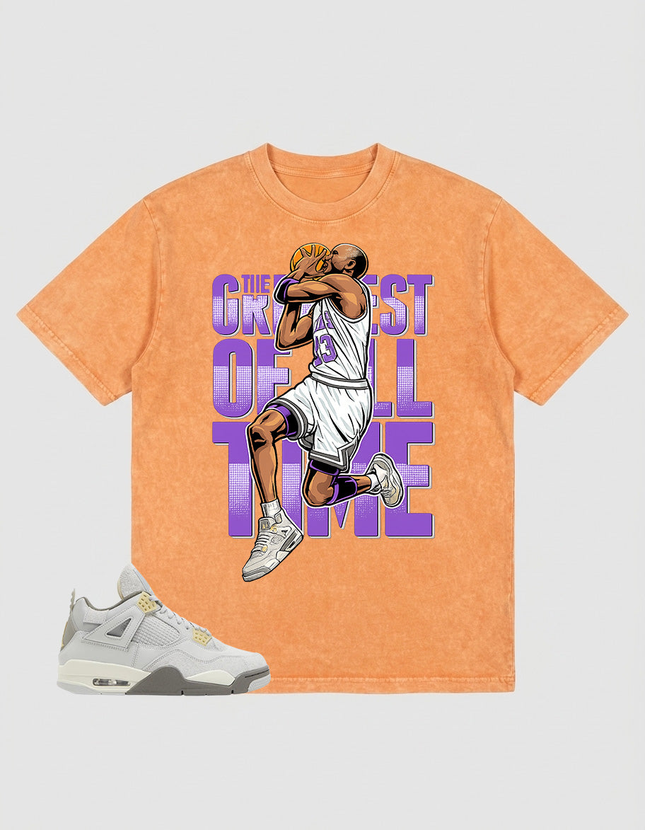 Grey Photon Dust 4s Zadago Washed T-shirt Greatest Of All Time Graphic