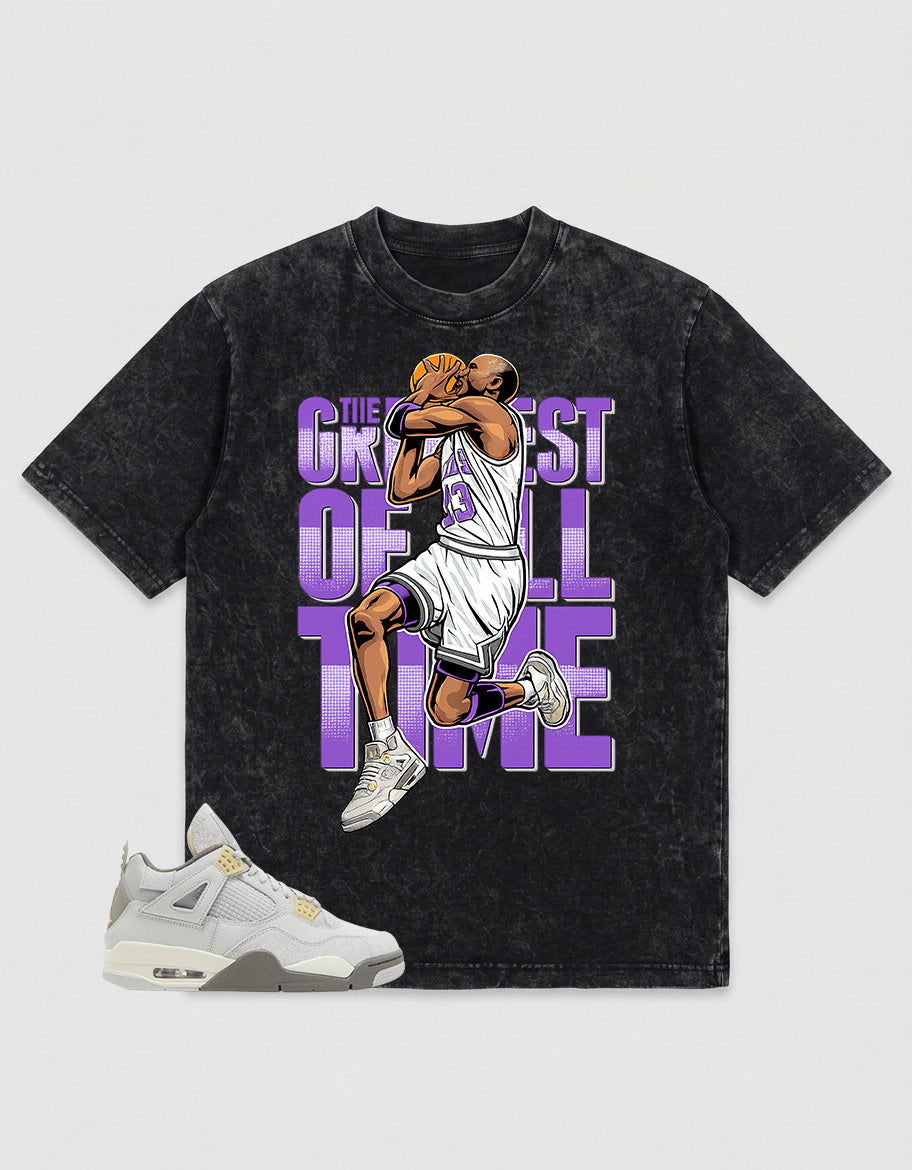 Grey Photon Dust 4s Zadago Washed T-shirt Greatest Of All Time Graphic