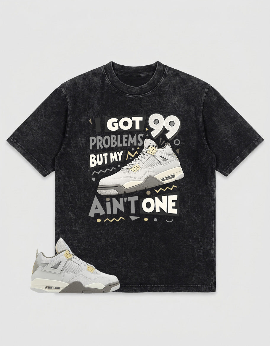Grey Photon Dust 4s Zadago Washed T-shirt I Got 99 Problems Graphic