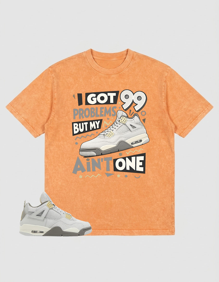 Grey Photon Dust 4s Zadago Washed T-shirt I Got 99 Problems Graphic