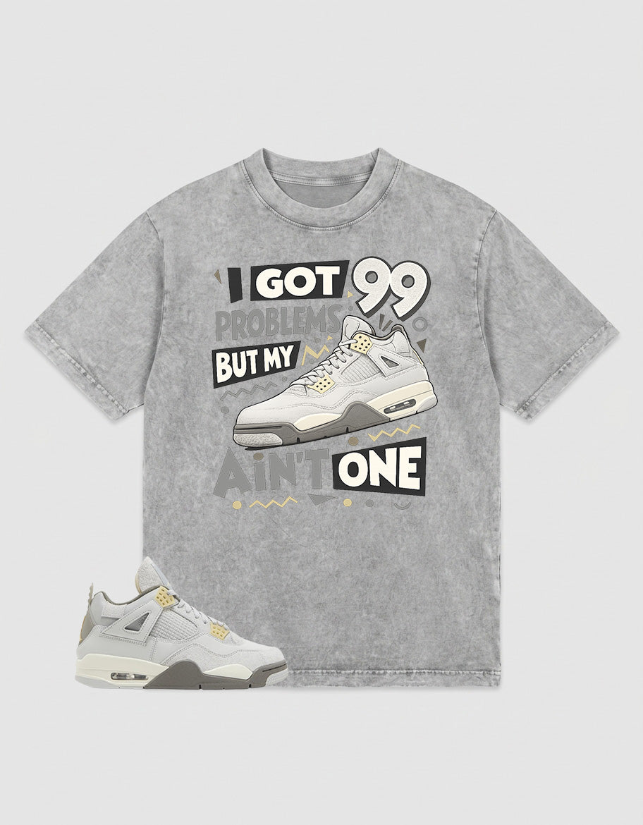 Grey Photon Dust 4s Zadago Washed T-shirt I Got 99 Problems Graphic