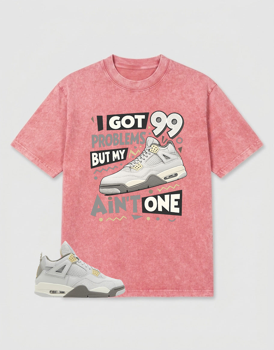 Grey Photon Dust 4s Zadago Washed T-shirt I Got 99 Problems Graphic