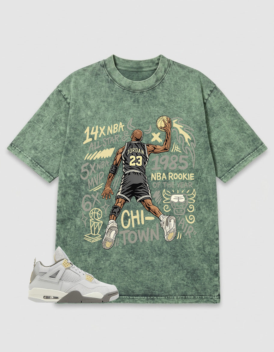 Grey Photon Dust 4s Zadago Washed T-shirt Jordan 23 All Star Graphic