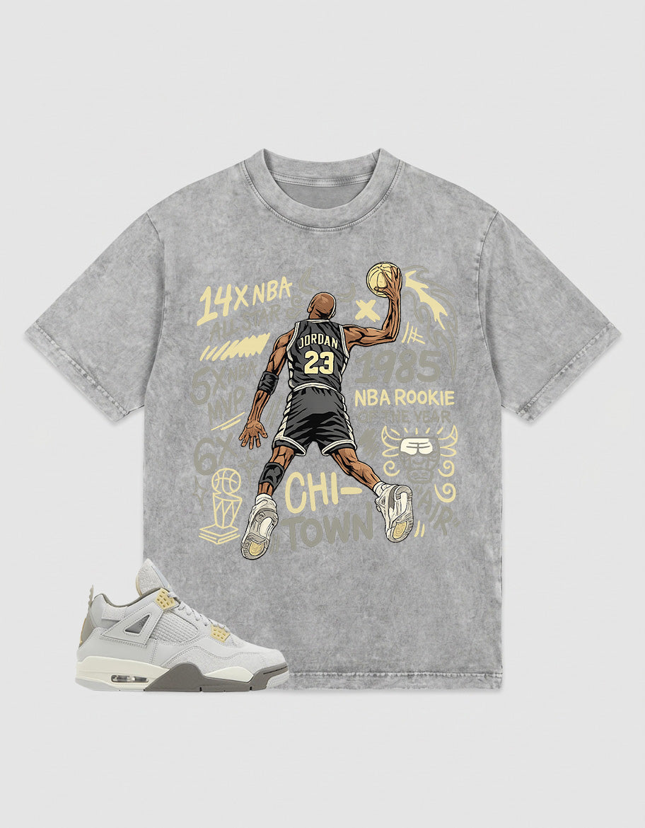 Grey Photon Dust 4s Zadago Washed T-shirt Jordan 23 All Star Graphic