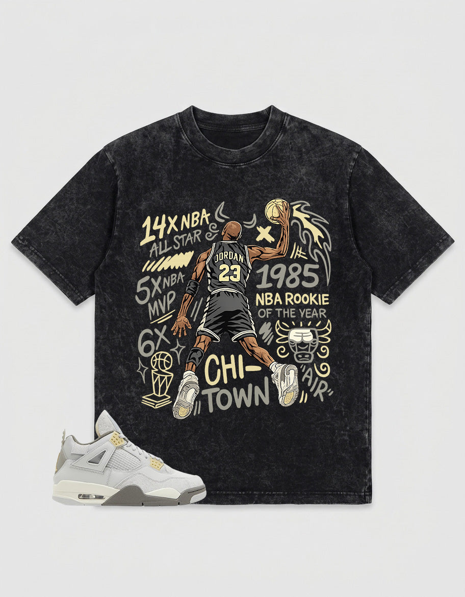 Grey Photon Dust 4s Zadago Washed T-shirt Jordan 23 All Star Graphic